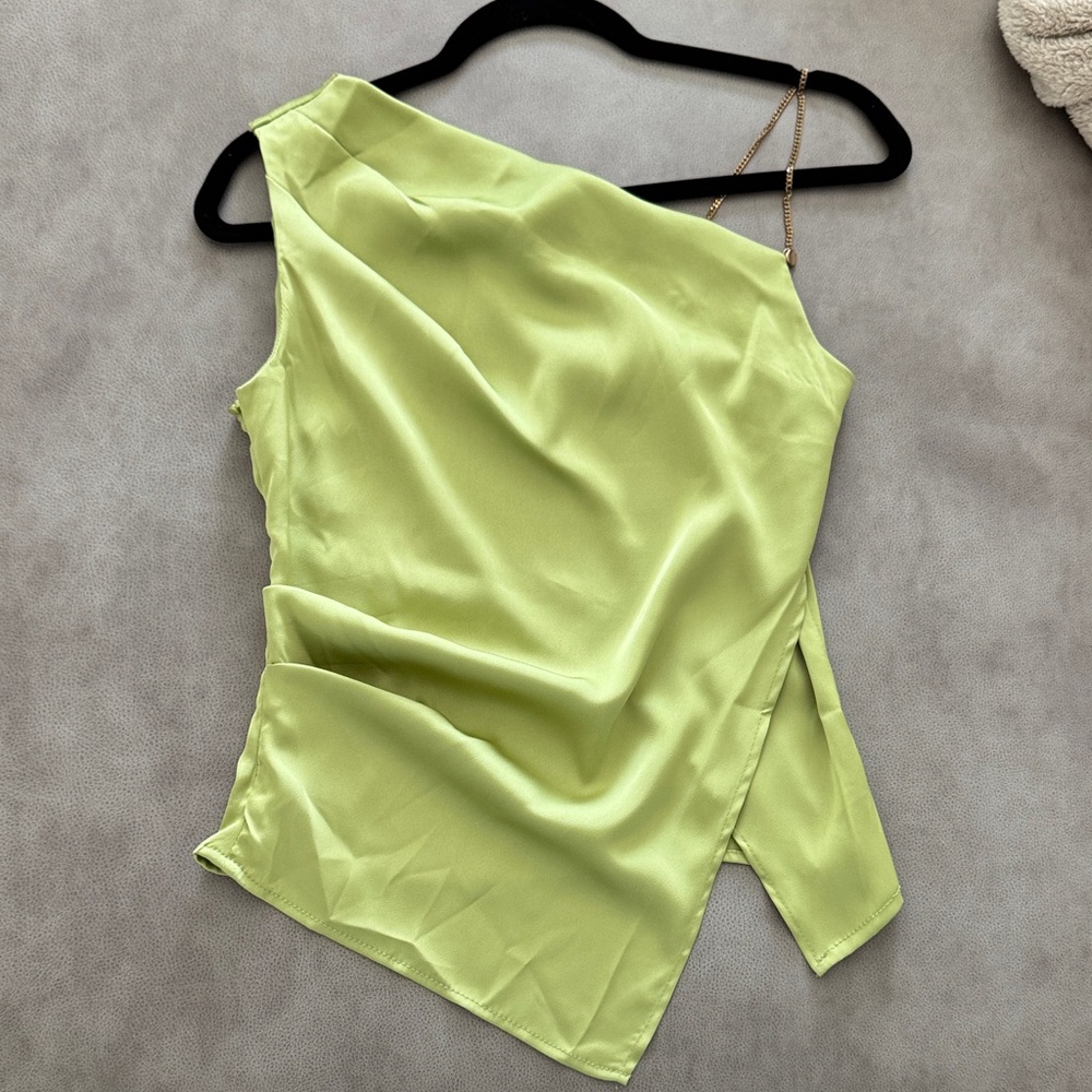 Green Asymmetrical Women Top